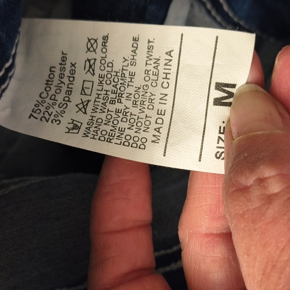 Stylish Blue Denim Jeans Straight Leg Size M Fits Like Size 6 - Picture 3 of 4